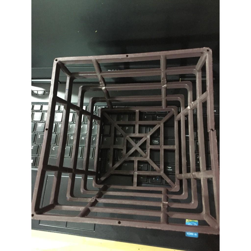 Combo 5 chậu nhựa giả gỗ vuông 19cm