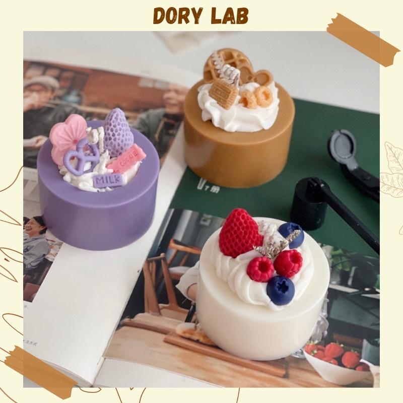 Nến Thơm Handmade Bánh Kem Màu Sắc, Phụ Kiện Decor, Quà Tặng - Dory Lab