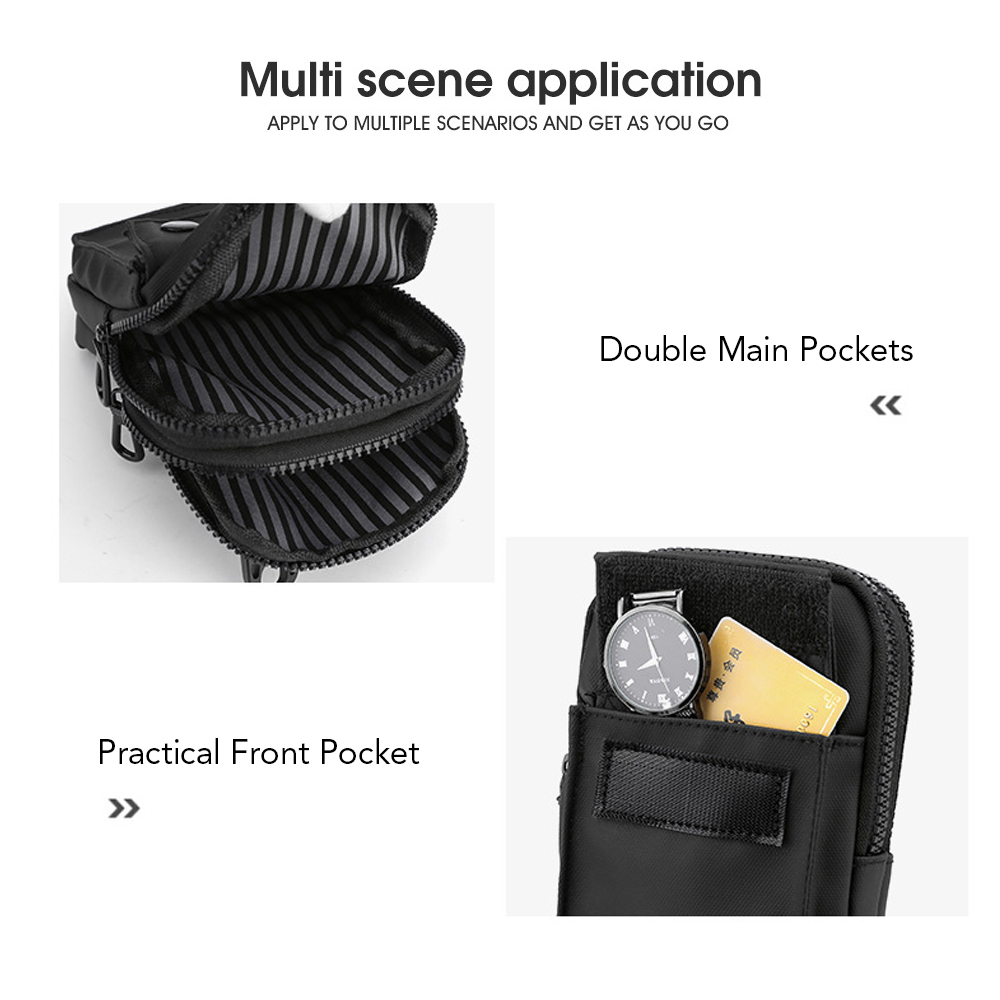 Túi Đeo Cổ Mini Bằng Nylon Chắc Chắn Đựng Điện Thoại Túi Tiền Cho Nam Kiểu Dáng Đơn Giản