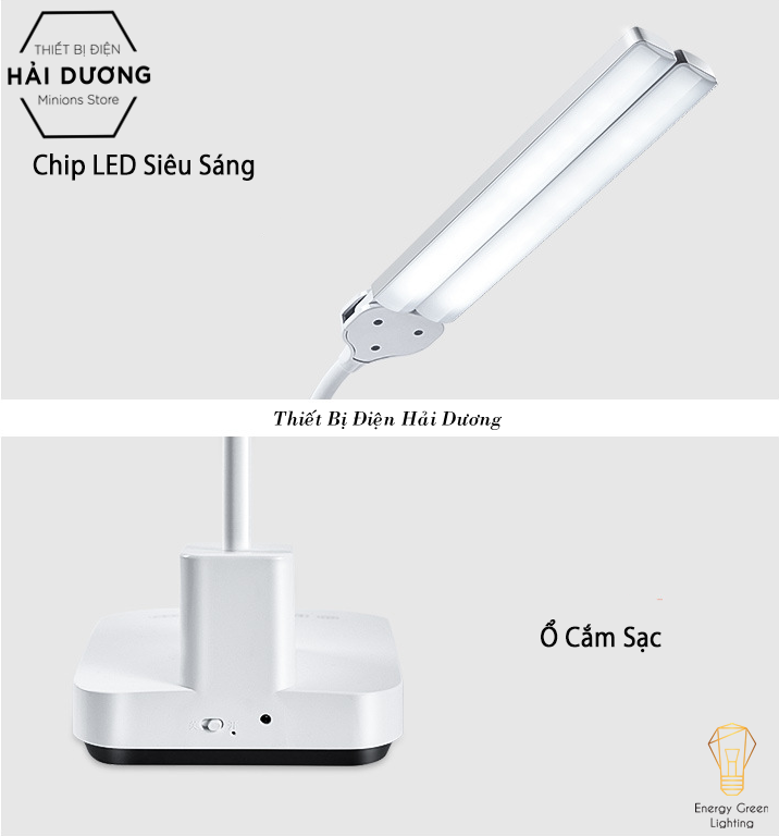 Đèn Bàn LED 2 Đầu Chiếu Sáng DB-1928 - 3 Chế Độ Ánh Sáng - Xoay 180 Độ Thay Đổi Góc Chiếu Sáng Linh Hoạt - Có Video