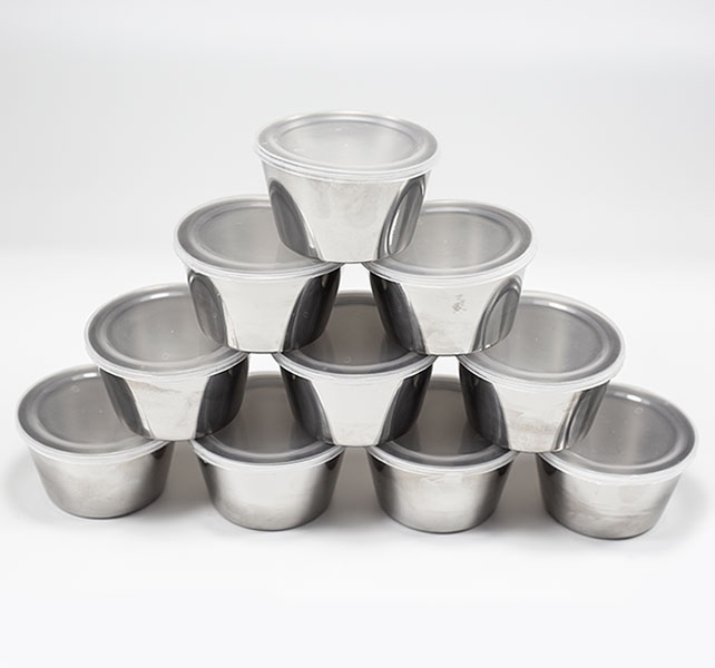 Combo 20 Khuôn Làm Bánh Flan Rau Câu Cupcake Inox 304 Nắp Nhựa Khít