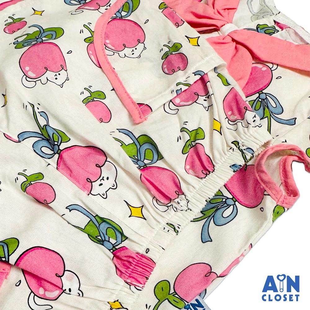 Bộ quần áo Ngắn bé gái hoạ tiết Mèo Hoa Hồng Cotton - AICDBGQQFICC - AIN Closet