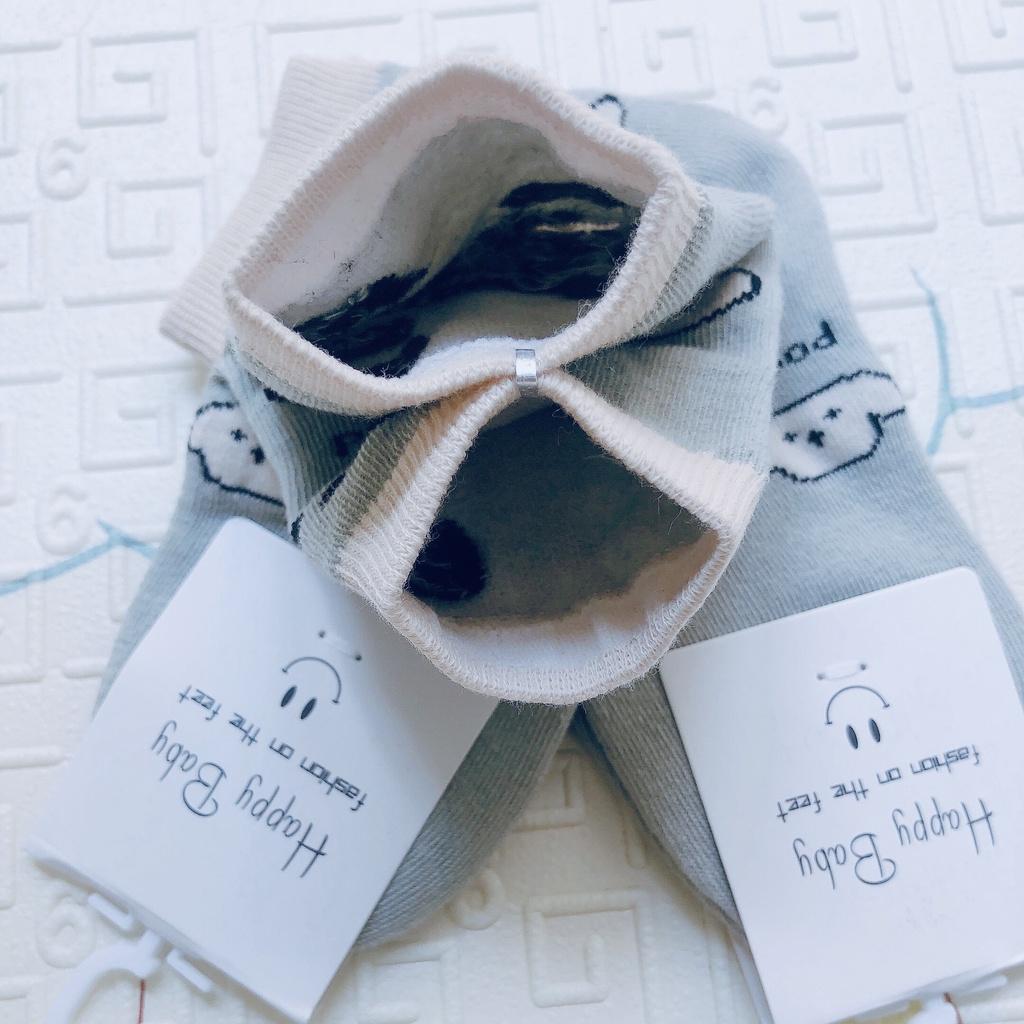 Tất trẻ em cổ thấp, Set 5 đôi tất trẻ em chất liệu cotton, Happy Baby mềm mại thoáng khí cho bé từ 1-4 tuổi