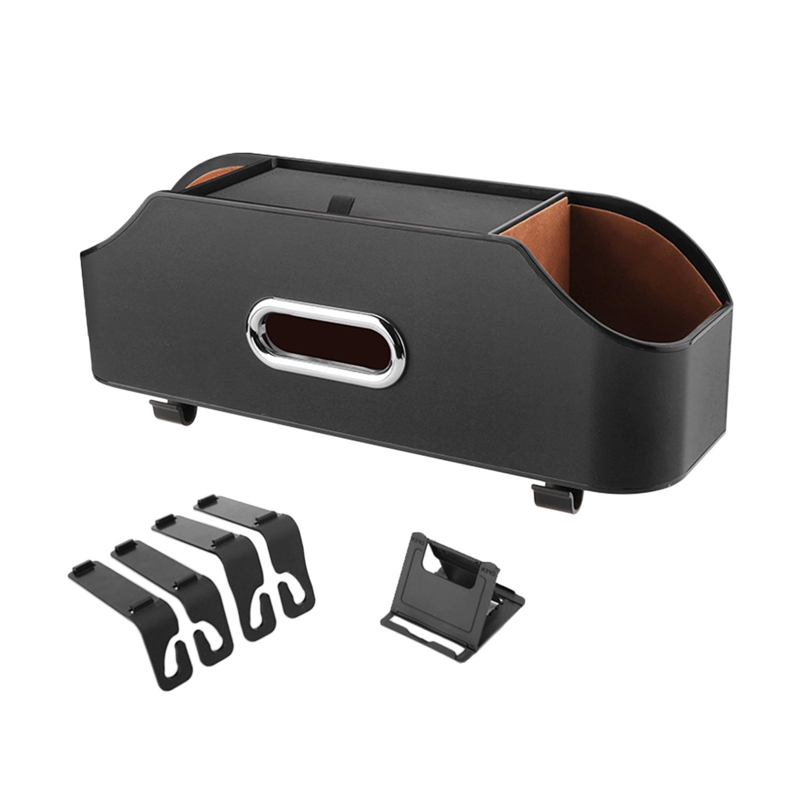 Car Seat Back Organizer Tissue Holder Backseat Storage Box Convenient Easy Installation Storing Paper Towels 2 Cup Holder