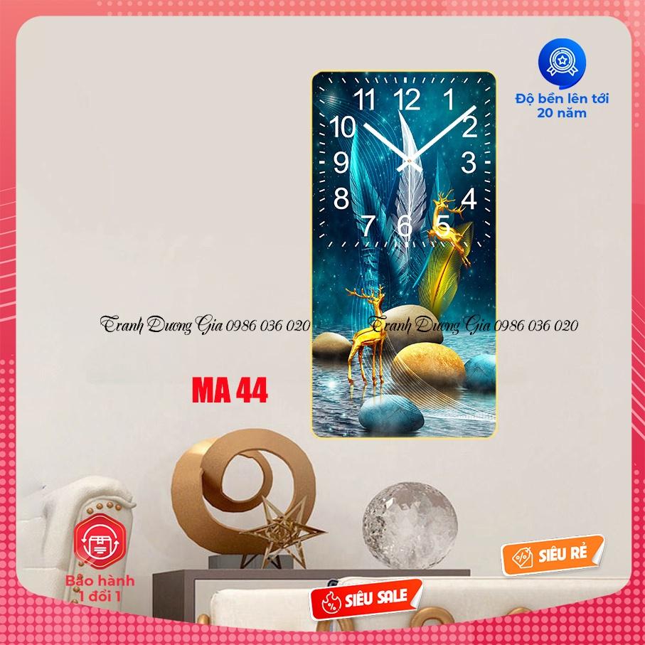 Tranh đồng hồ treo tường tráng gương 3d trang trí nhà cửa  - Treo phòng khách đẹp mẫu tranh đứng (tặng pin+đinh