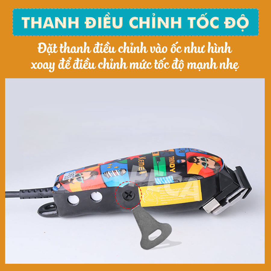 Tông đơ cắt tóc cắm điện trực tiếp KEMEI KM-MAX 2093 chuyên nghiệp công suất mạnh 10W - Hàng chính hãng