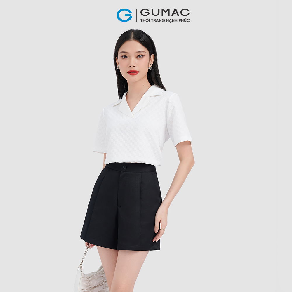 Áo thun nữ GUMAC ATC10048 kiểu bâu danton thời thượng