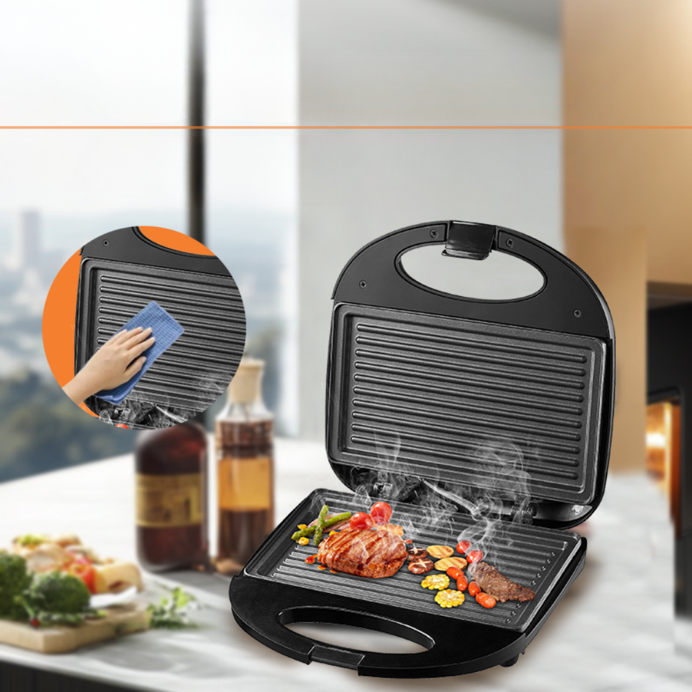 Máy kẹp nướng bánh mì đa năng  Lumabella LB-08110 khay chống dính cao cấp, đèn báo thông minh dễ dàng sử dụng - DELIYA - HÀNG CHÍNH HÃNG