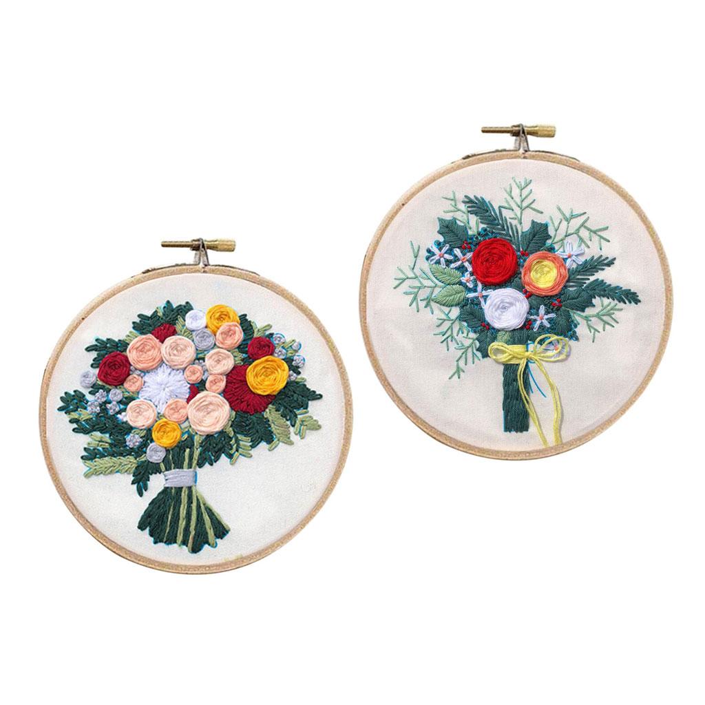 Full Range of Embroidery Starter Kit Bouquet Cross Stitch Crafts Style 1
