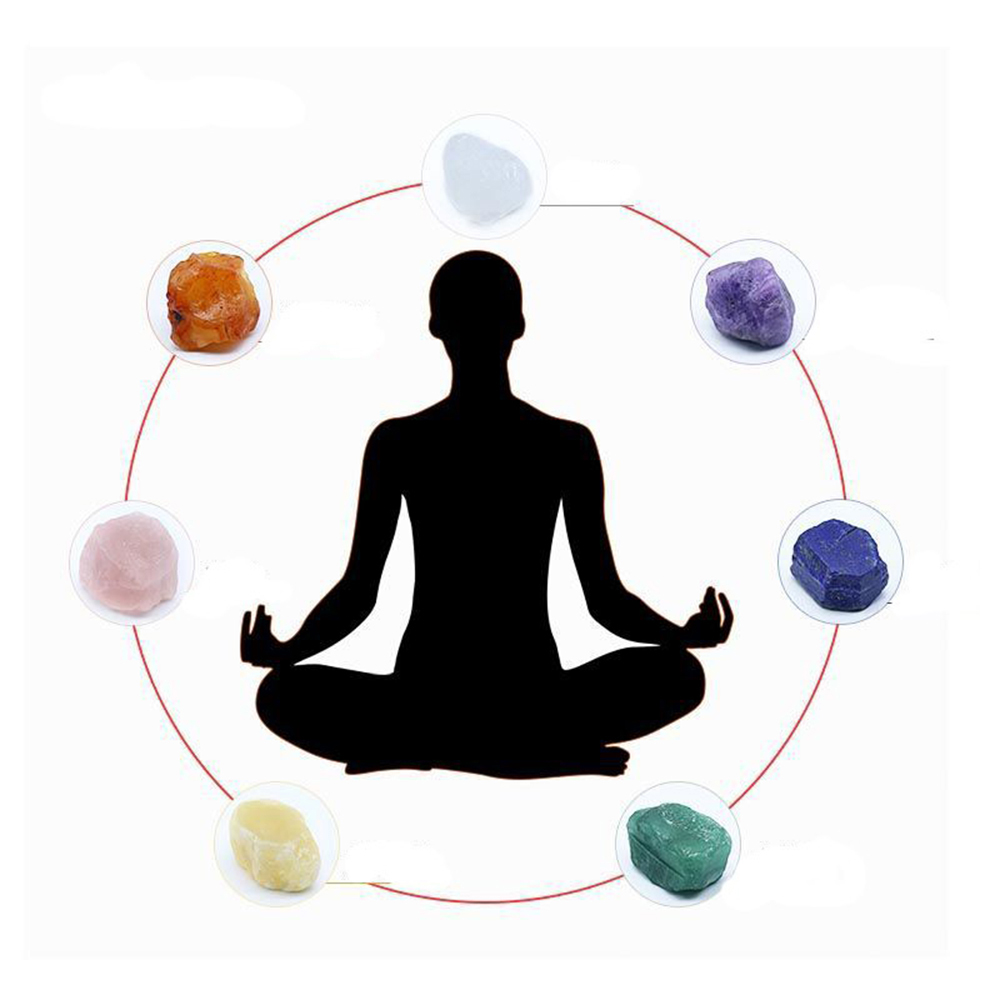 Combo 7 Viên Đá Thô Reiki Thanh Tẩy Chakra Năng Lượng