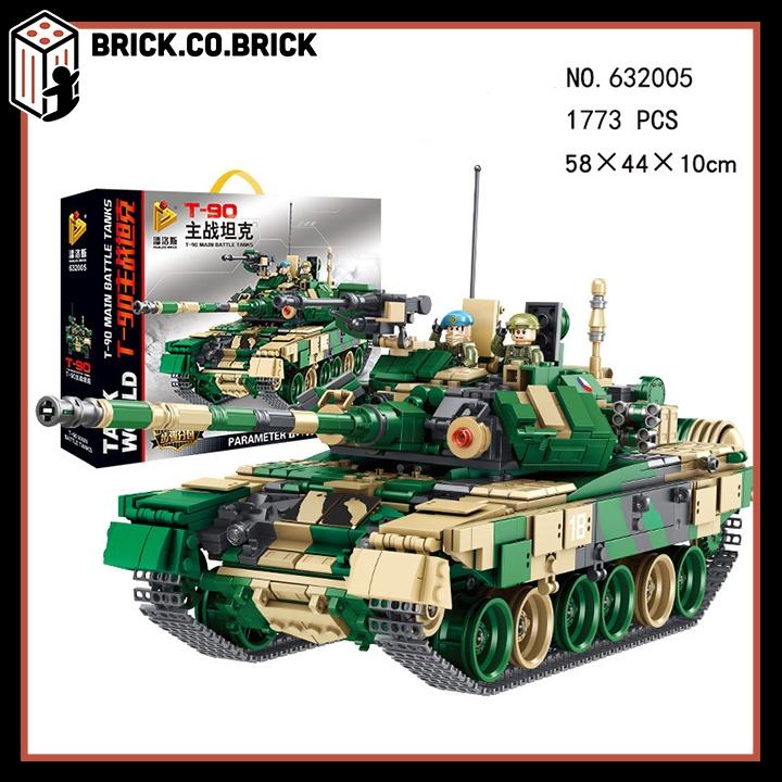 Xếp hình kiểu MILITARY ARMY Xe Tăng Chủ Lực Nga Đồ chơi Lắp Ráp Russian Tank 632005
