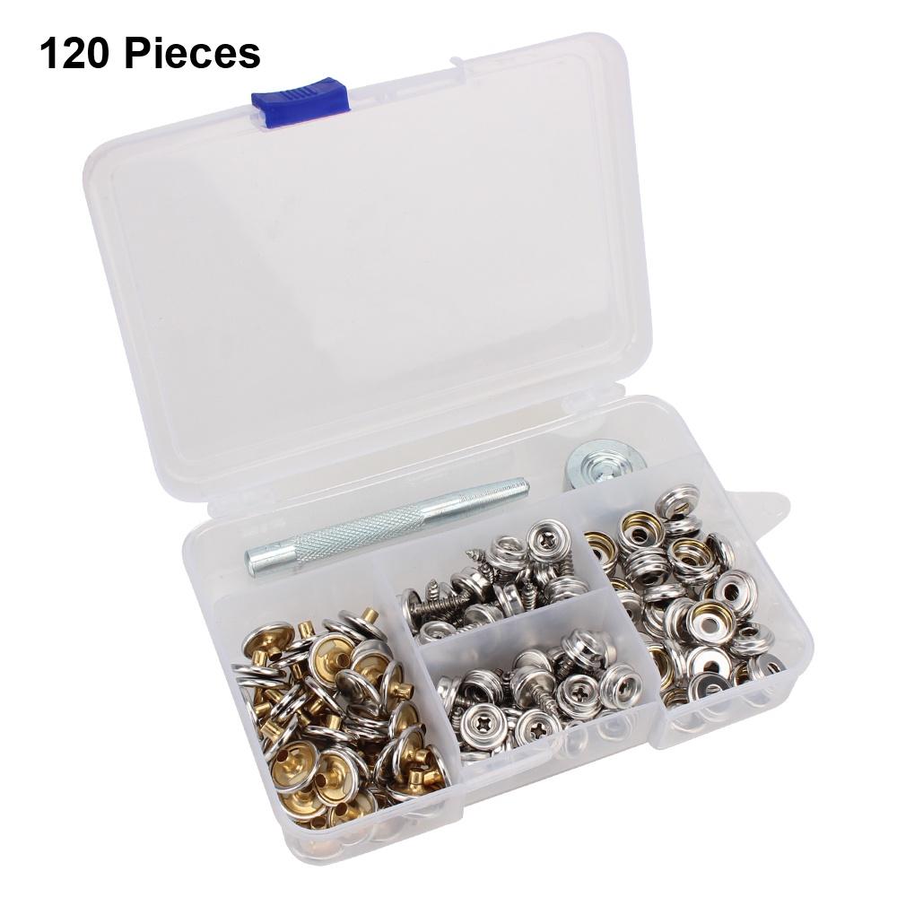 Set 120 nút bấm vỏ thuyền bằng thép không gỉ chất lượng cao