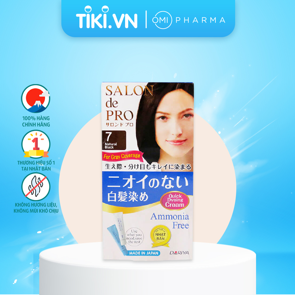 KEM NHUỘM TÓC PHỦ BẠC SALON DE PRO 7 (MÀU ĐEN TỰ NHIÊN)