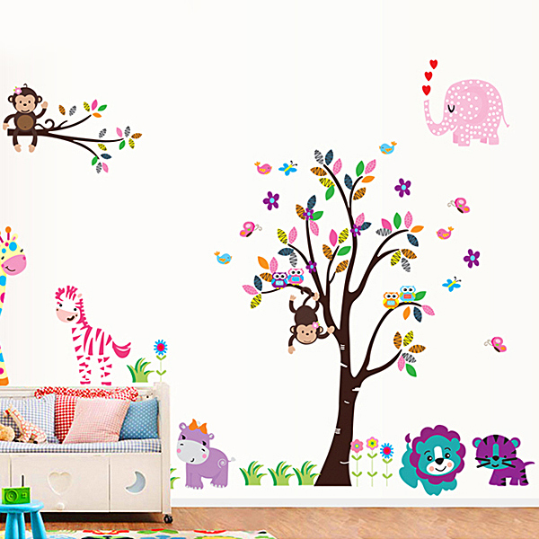 Decal Dán Tường Vườn Thú 6 Binbin EB49 (170 x 150 cm)