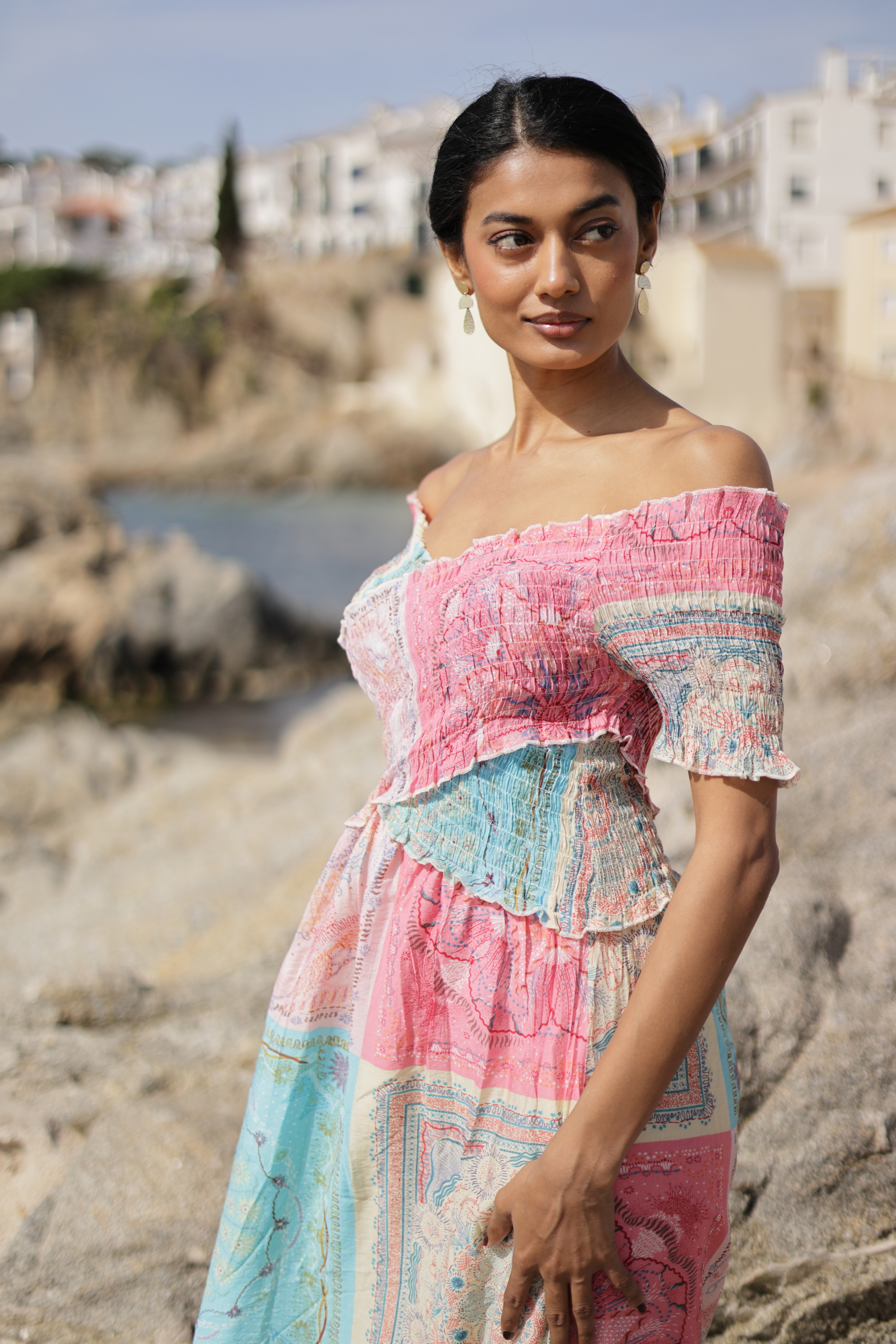 Maxi Trễ Vai Cotton Cao Cấp Luna Llena