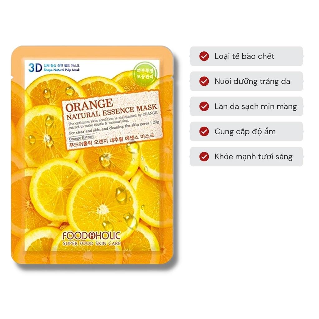 Mặt Nạ 3D Foodaholic Natural Essence Mask Orange (Cam) Dưỡng Da 23g