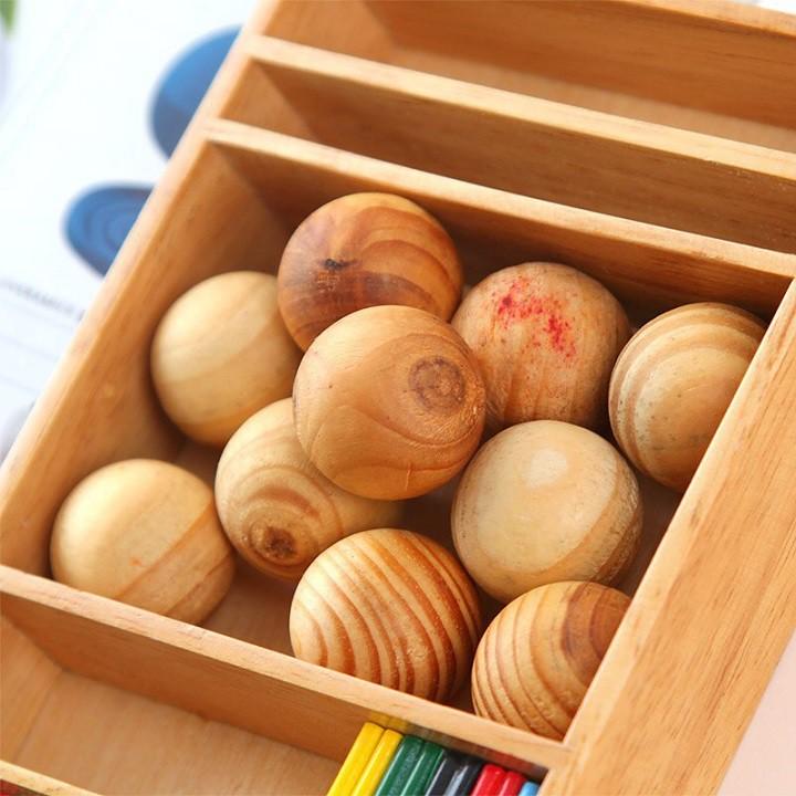 Viên Gỗ Long Não Tròn Khử Mùi Đuổi Côn Trùng Thích Hợp Tủ Kệ Quần Áo
