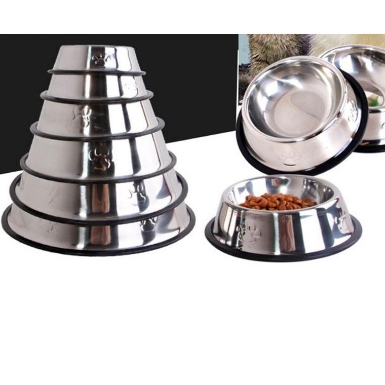 Bát ăn inox cho chó mèo chống trơn trượt đủ size