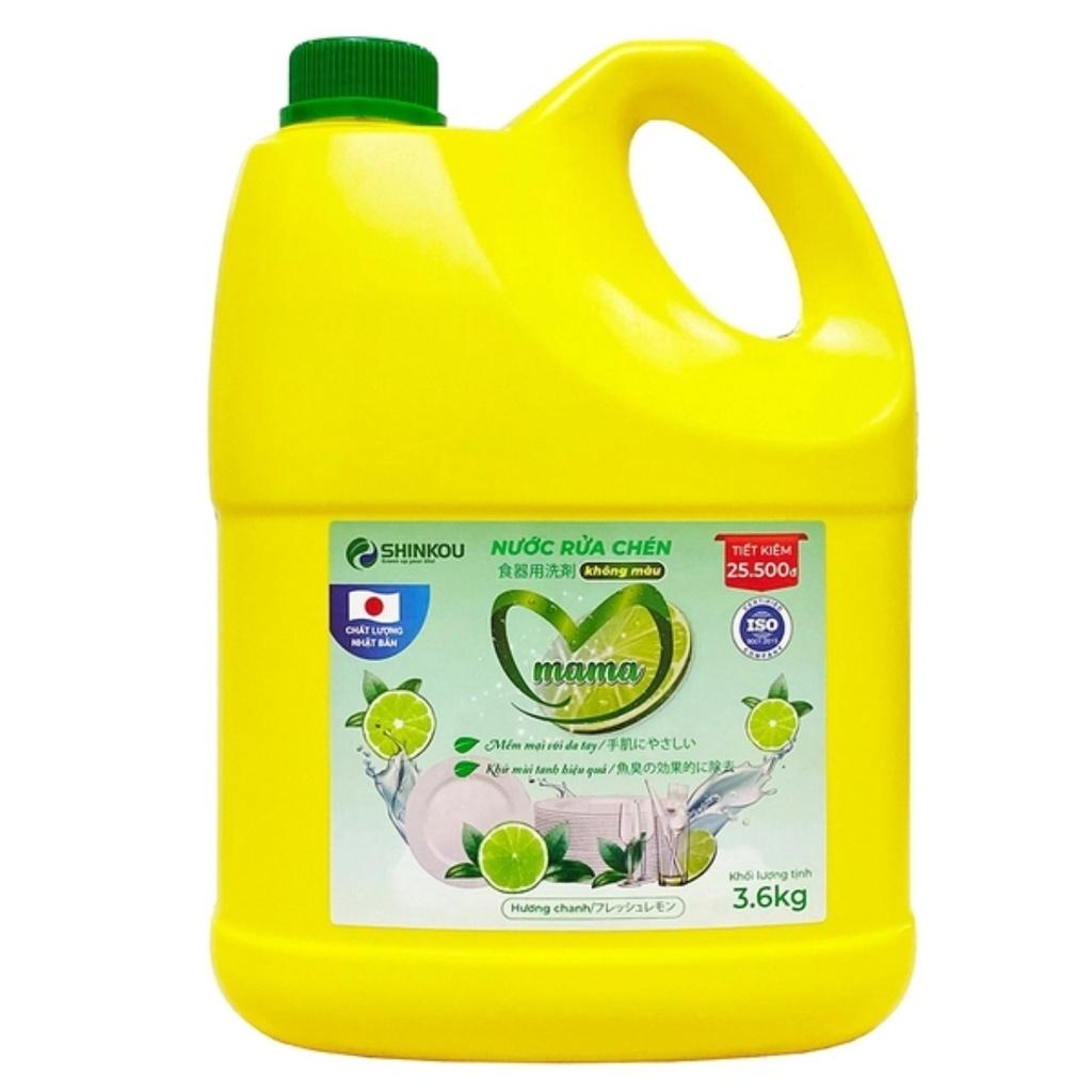 NƯỚC RỬA CHÉN SENZAI VINA CAN LỚN 3.6KG, HƯƠNG CHANH TƯƠI/TRÀ XANH, SẢN PHẨM CHẤT LƯỢNG NHẬT BẢN