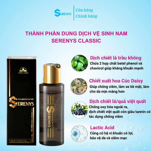 Dung dịch vệ sinh khử mùi phụ khoa nam giới SERENYS - 100ml