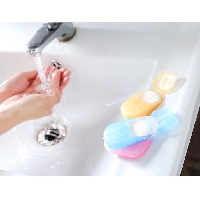 Hộp 20 miếng xà phòng giấy, xà phòng du lịch bỏ túi tiện dụng