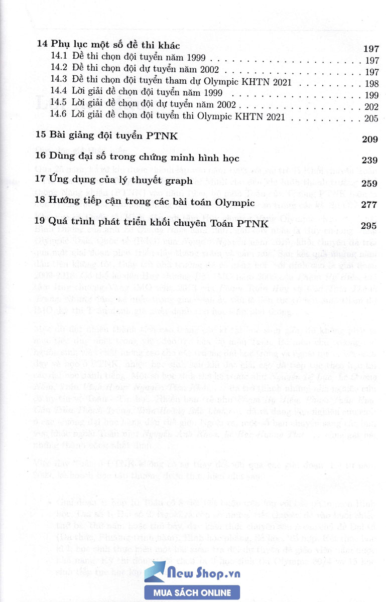 Sách Tuyển tập đề thi môn toán chọn Đội tuyển và dự tuyển Phổ thông năng khiếu 2009 - 2021