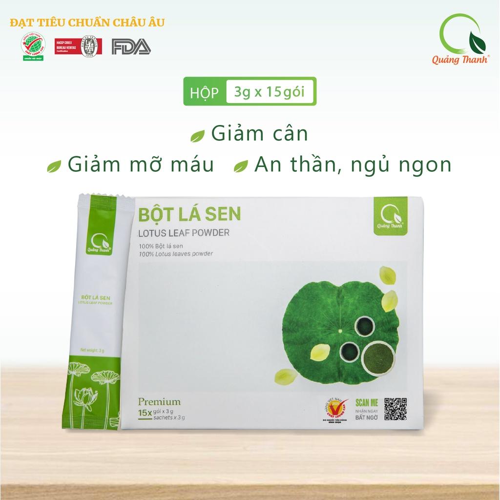 Bột Lá Sen Quảng Thanh 100% Nguyên Chất Sấy Lạnh - Ngủ ngon, giảm mỡ máu, giảm cân - Hộp tiện lợi