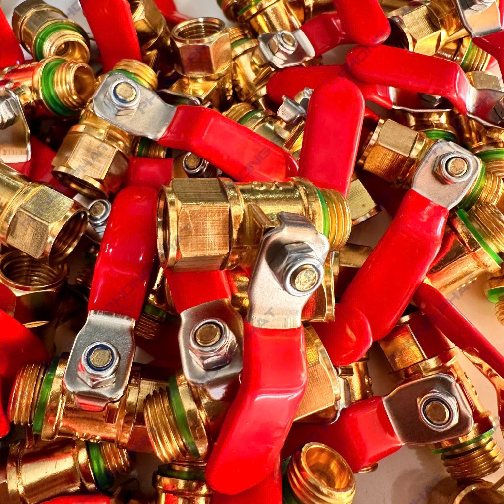 Van Khóa Bi (Van Gạt Khóa) Đồng Dày Ren Trong – Ren Ngoài 13/14mm Dùng Cho Bình Xịt Điện, Máy Phun Xịt