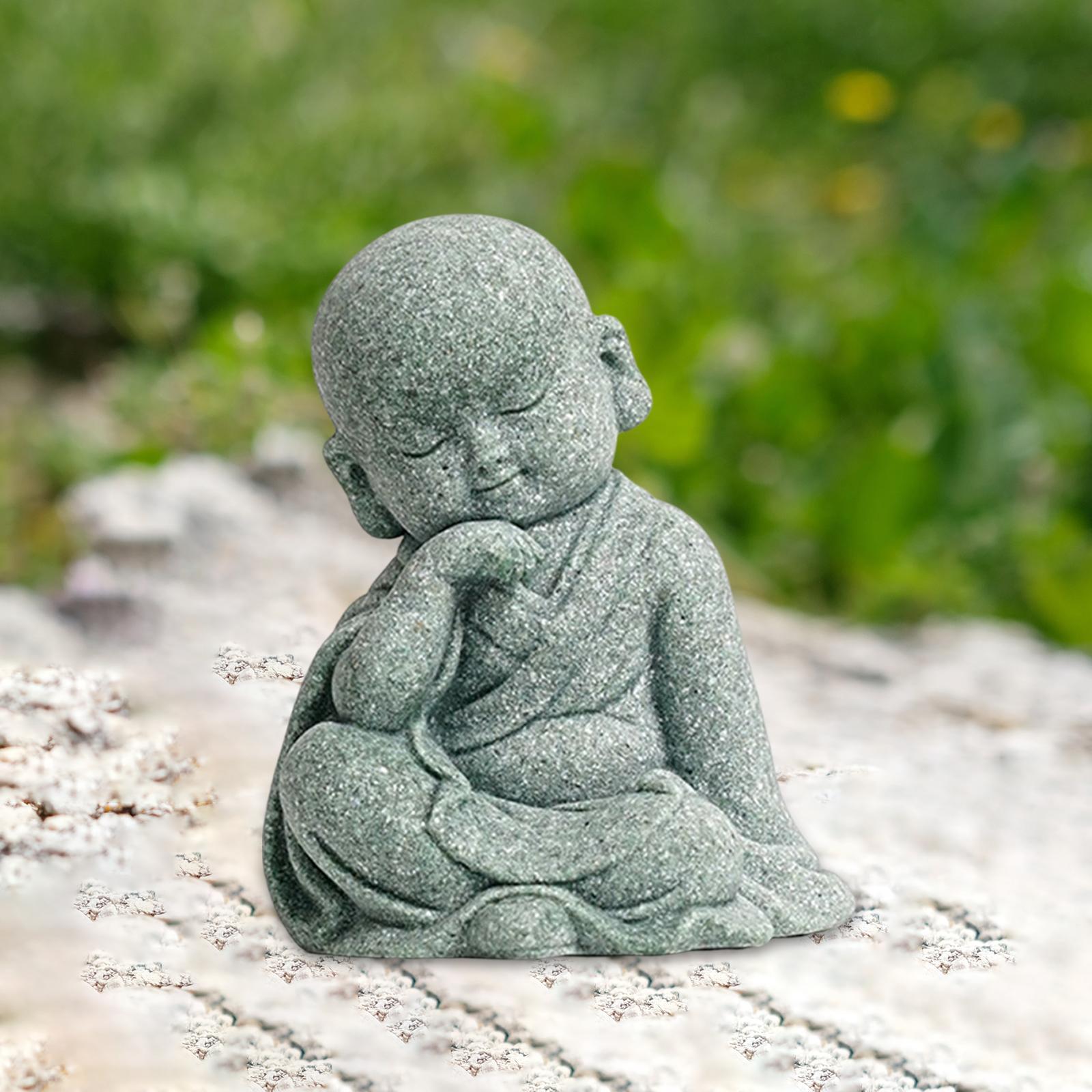 Monk Figurine Buddha Statue Sculpture Chinese Sculpture for Tabletop Car Outdoor