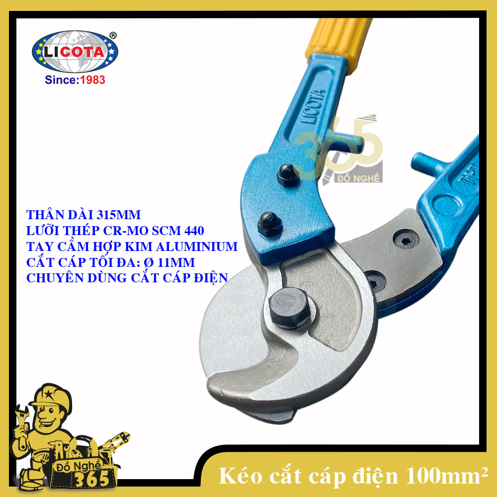 Kéo cắt cáp điện 100mm LICOTA