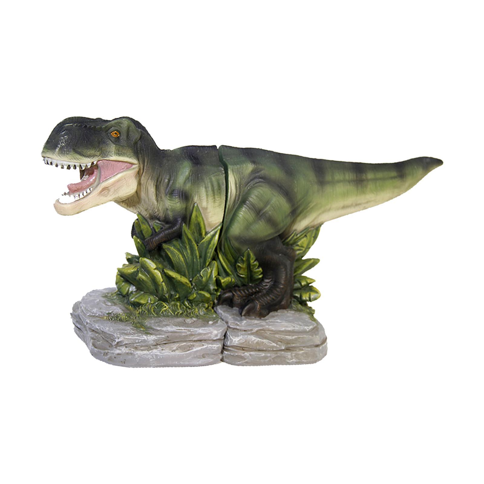 Dinosaur Statue Bookend Figurine Animal Sculpture for Shelf Living Room