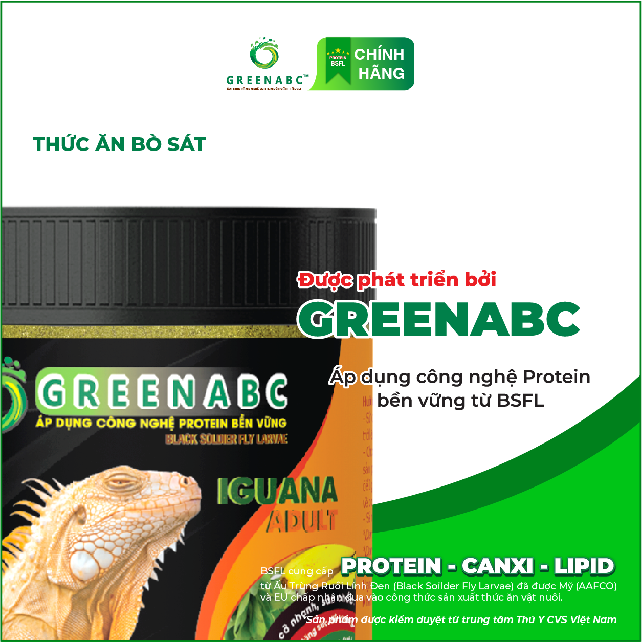 Thức ăn bò sát Iguana Trưởng Thành GREENABC vị bí đỏ dùng cho Rồng Nam Mỹ từ 1m trở lên giúp gai bung, gù cao, dáng đẹp, lên màu tươi – Hộp 230g