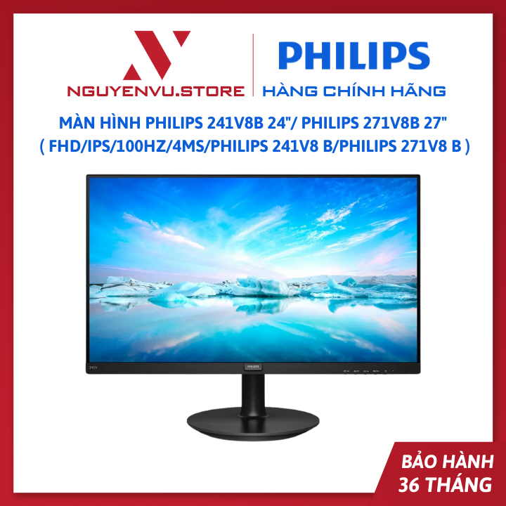 Màn hình Philips 241V8B 24inch / Philips 271V8B 27inch ( FHD/IPS/100Hz/4ms/Philips 241V8 B/Philips 271V8 B ) - Hàng Chính Hãng