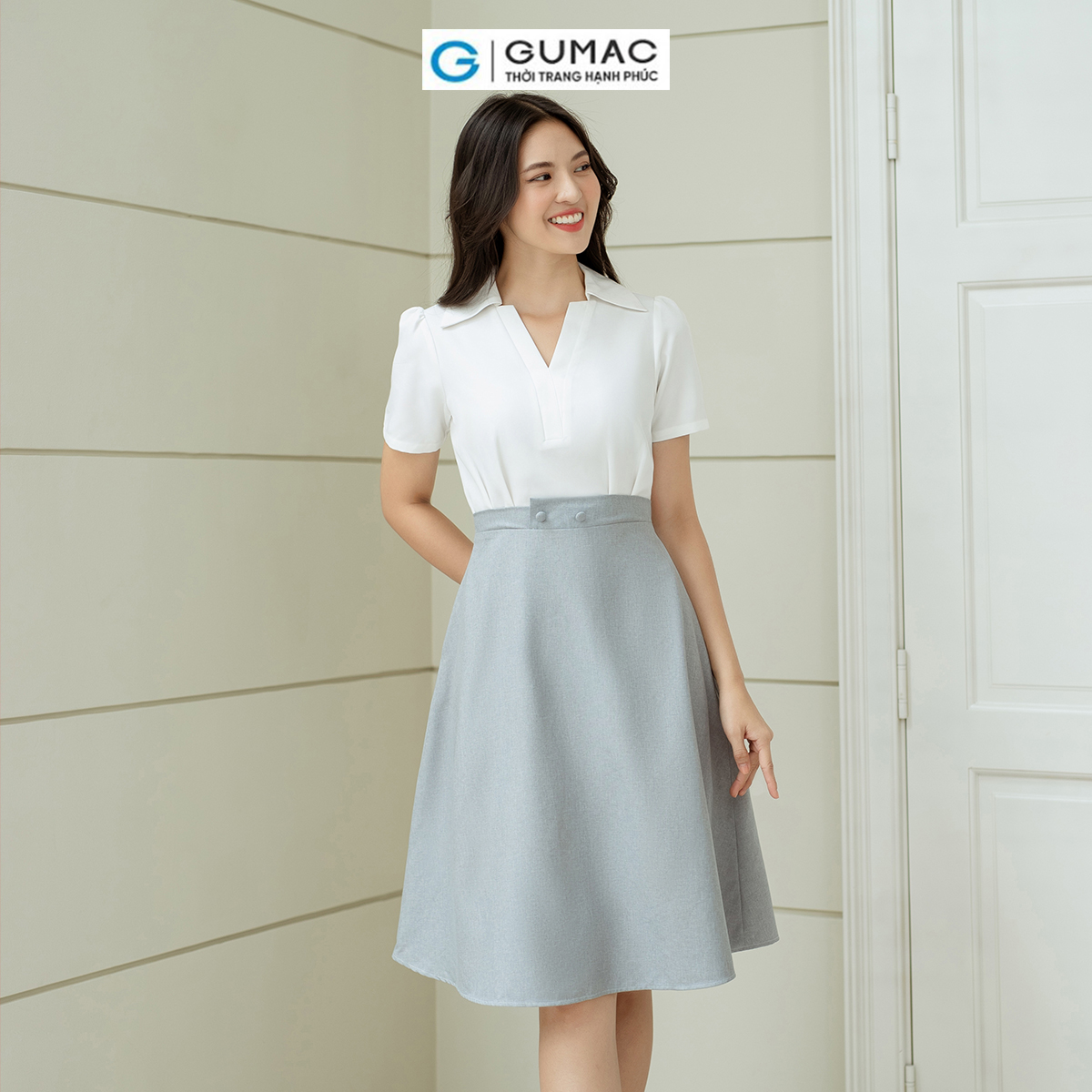 Đầm A phối tùng GUMAC DD08025