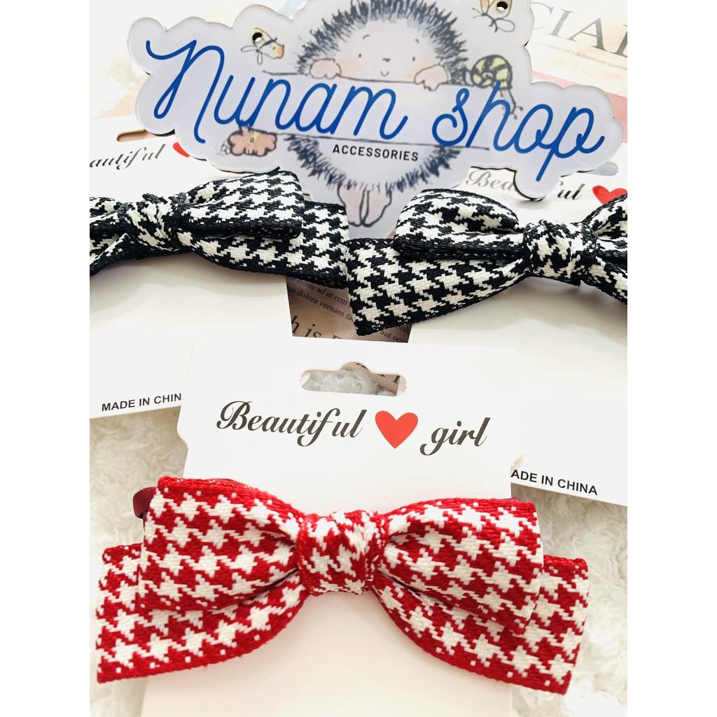Cột tóc nhún nơ vải hai tầng dày dặn sang chảnh - Nunam shop