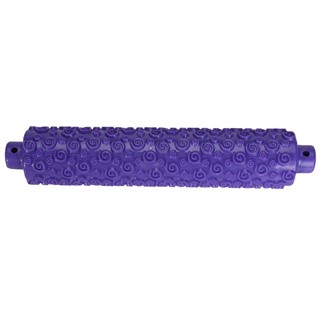 Spiral Pattern Plastic Fondant Roller Rolling Pin - Purple