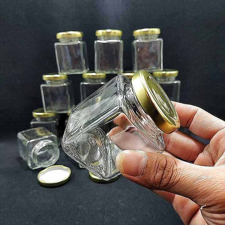 Lọ Thủy Tinh Vuông 100ML  nắp thiếc vàng – Hũ Thuỷ Tinh Vuông – Hủ Chưng Yến – Đựng Sữa Chua, mật ong, dầu dừa, thức uống, thực phẩm