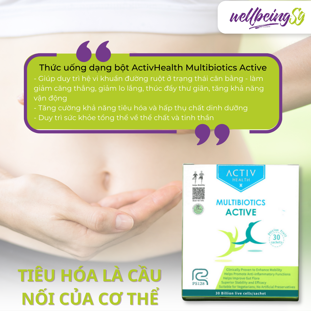 Thức Uống Dạng Bột ActivHealth Multibiotics Active Duy Trì Hệ Vi Khuẩn Đường Ruột, Hỗ Trợ Giải Tỏa Căng Thẳng, Bổ Sung Năng Lượng Cho Cơ Thể