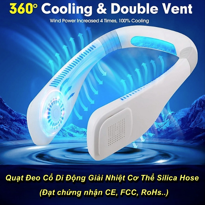 Quạt Đeo Cổ Di Động Giải Nhiệt Cơ Thể Silica Hose (Đạt chứng nhận CE, FCC, RoHs..) - Home and Garden