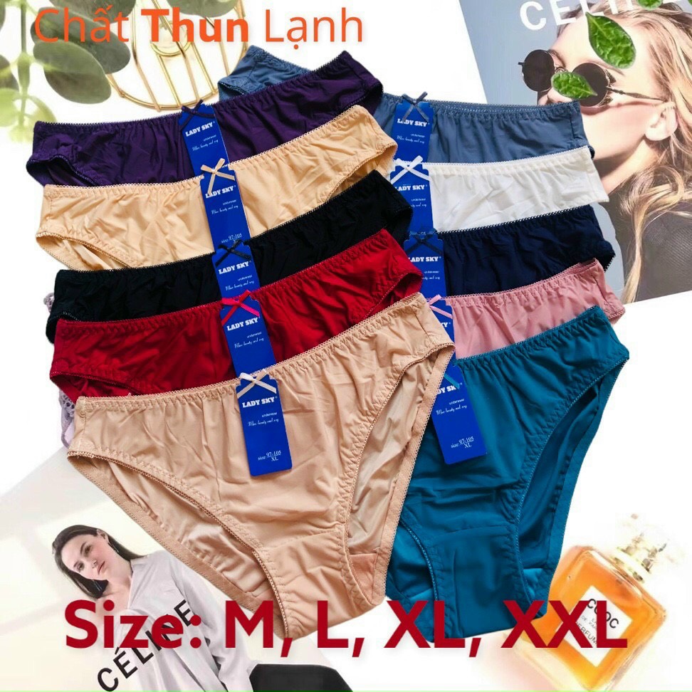 COMBO 5 QUẦN LÓT NỮ THUN LẠNH TRƠN LADY 585 – MÁT LẠNH, MỀM MỊN, CO GIÃN TUYỆT ĐỈNH