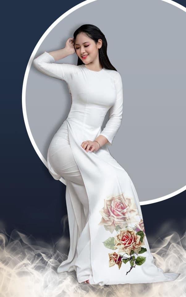 ÁO DÀI TRUYỀN THỐNG IN HỒNG NỮ HOÀNG CAO CẤP - KHÔNG KÈM QUẦN