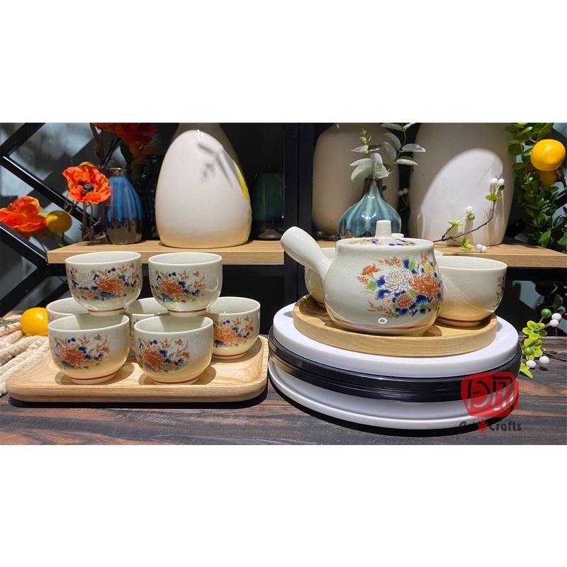 Bộ ấm trà 10 chén gốm Ashahi Nhật Bản, độ mới 99% nguyên hộp