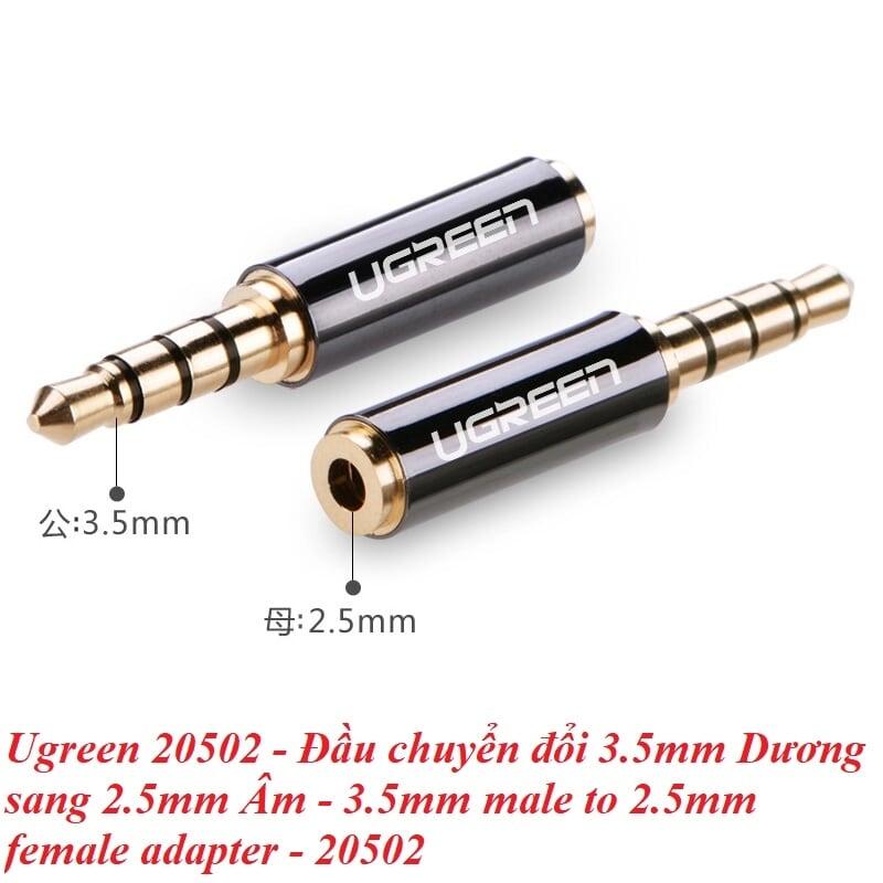 Ugreen UG2050220502TK Màu Đen Đầu chuyển âm thanh 3.5mm dương sang 2.5mm âm - HÀNG CHÍNH HÃNG