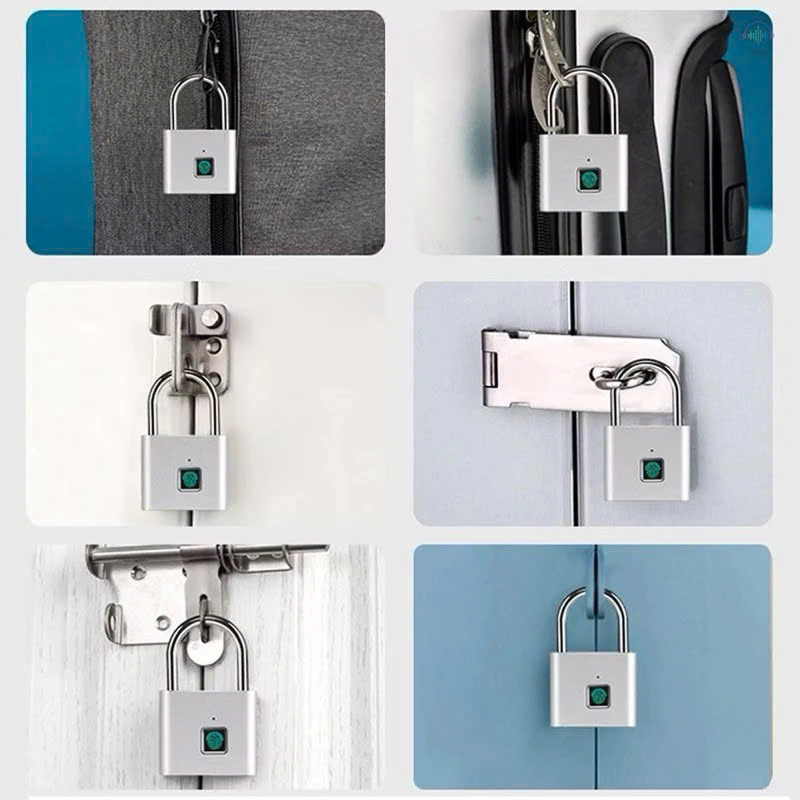 Ổ KhóIa Cảm Ứng Vân Tay Thông Minh – Mẫu Mới, Chống Trộm Chuyên Nghiệp, Có Sạc Pin, ĐÈN TRANG TRÍ