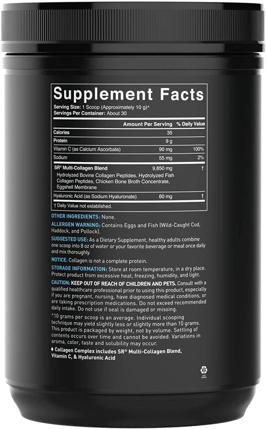 HŨ 302g BỘT ĐA COLLAGEN (5 LOẠI) SPORTS RESEARCH SR Multi Collagen Protein Powder, Vitamin C, Non-GMO (10.65 oz)