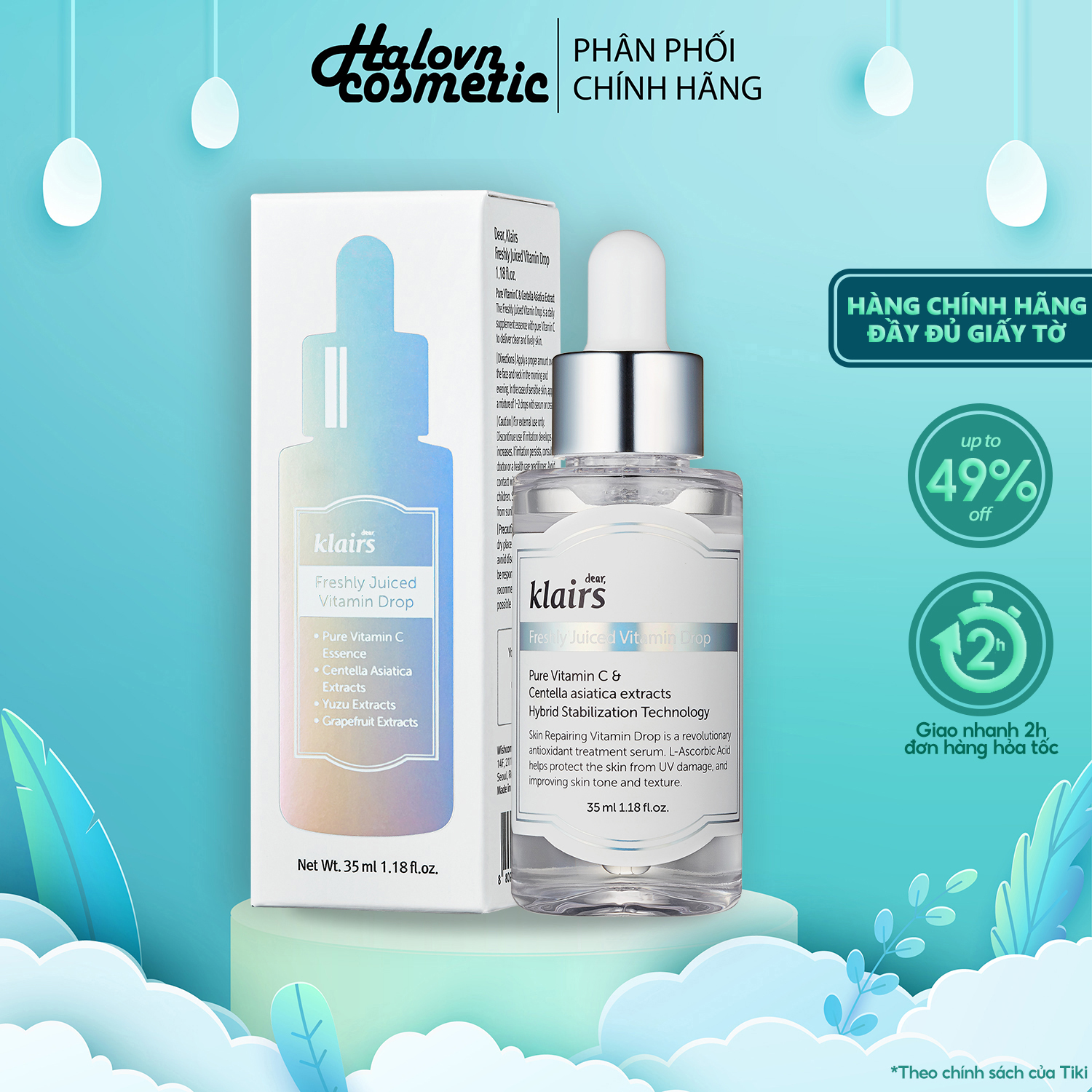 Tinh Chất Sáng Da Vitamin C Dear, Klairs Freshly Juiced Vitamin Drop 35ml
