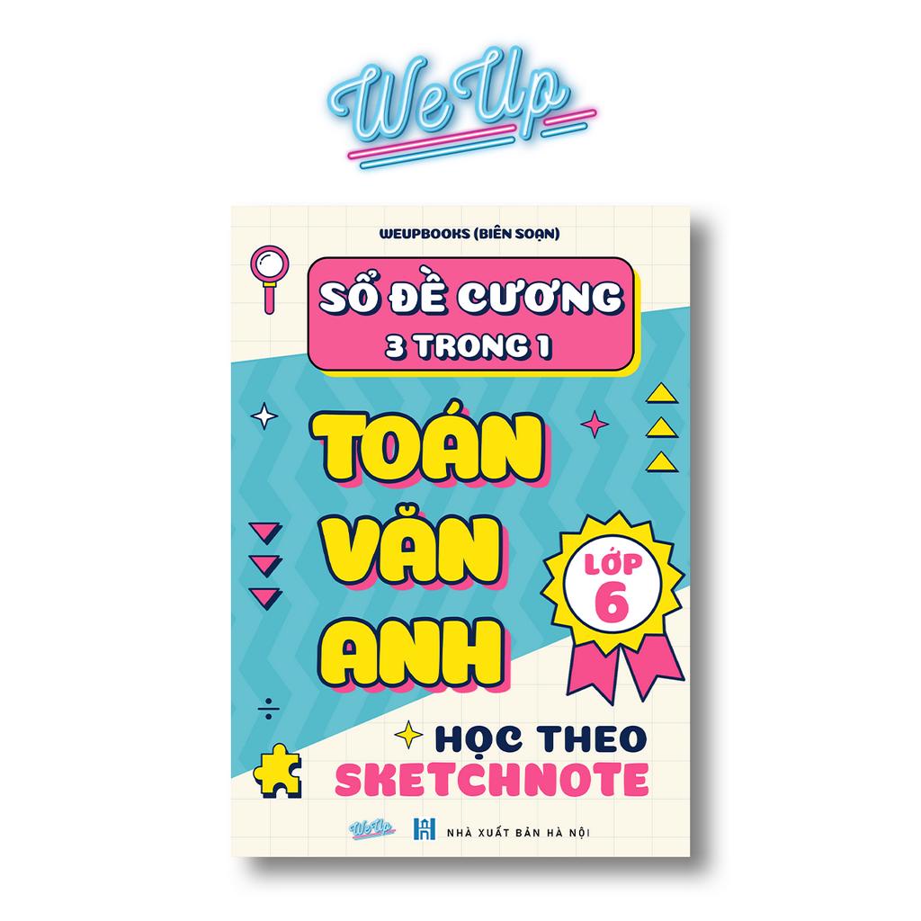 Sách- Combo Sổ Tay Đề Cương Toán Văn Anh Lớp 6 Học Theo SKETCHNOTE & Sổ Toán Văn Anh chương trình kết nối