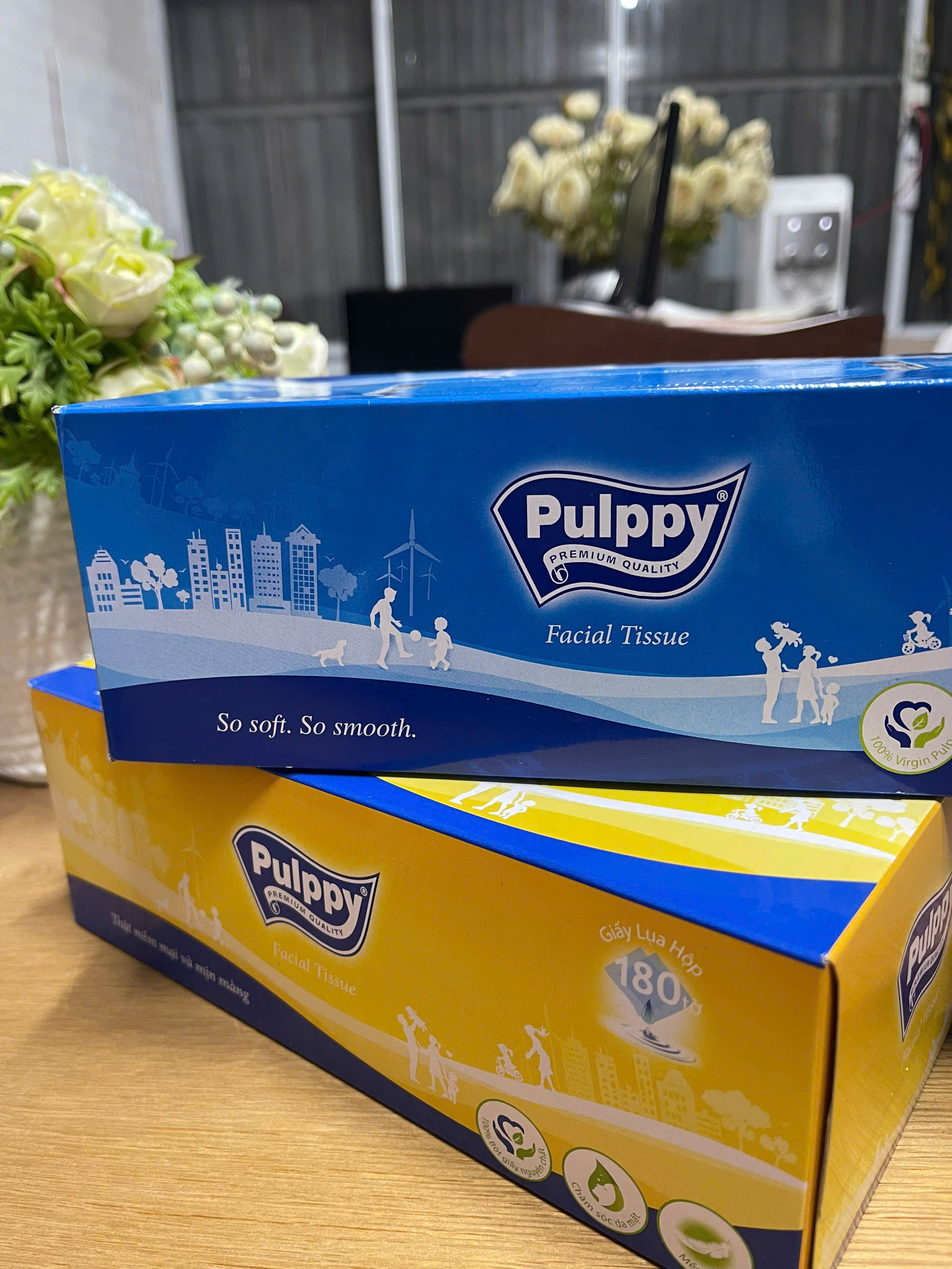 Khăn Giấy Hộp Giấy Rút Pulppy 2 Lớp Mềm Mịn Siêu Dai 180 Tờ 2 Lớp