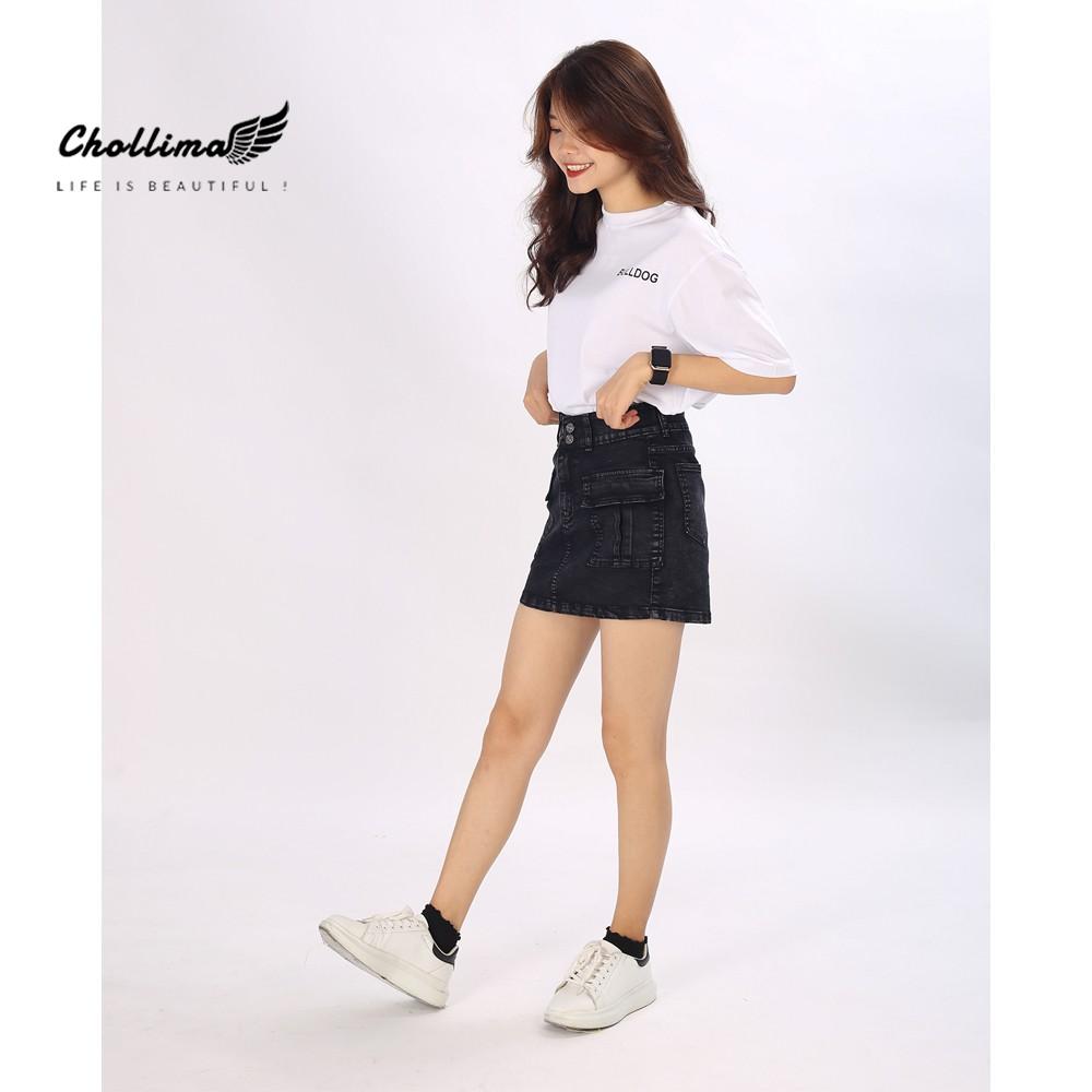 Váy jean co giãn túi hộp Chollima có quần trong VAY001 – váy bò co giãn ulzzang phong cách hàn quốc