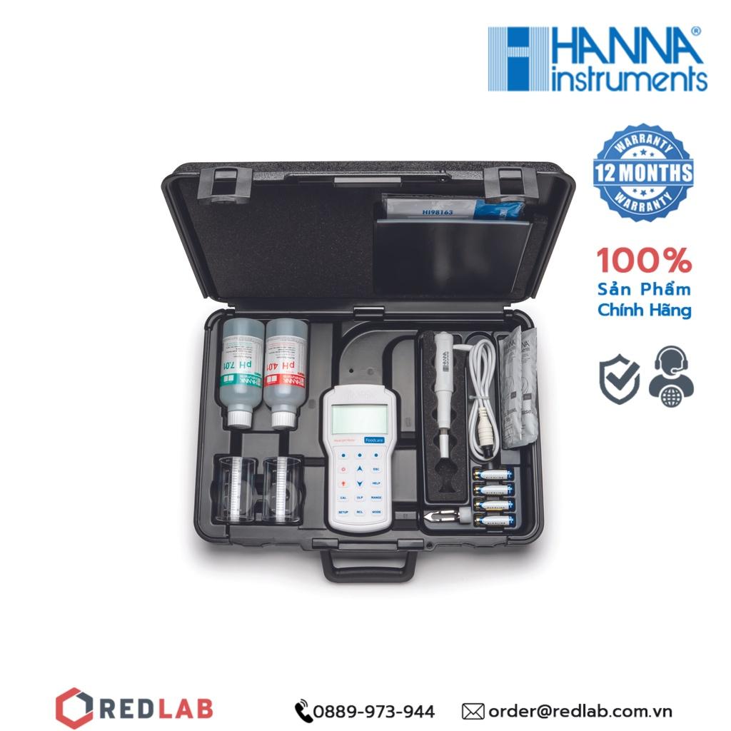 Máy đo nhiệt độ/pH trong thịt thế hệ mới Hanna HI98163, bảo hành 12 tháng